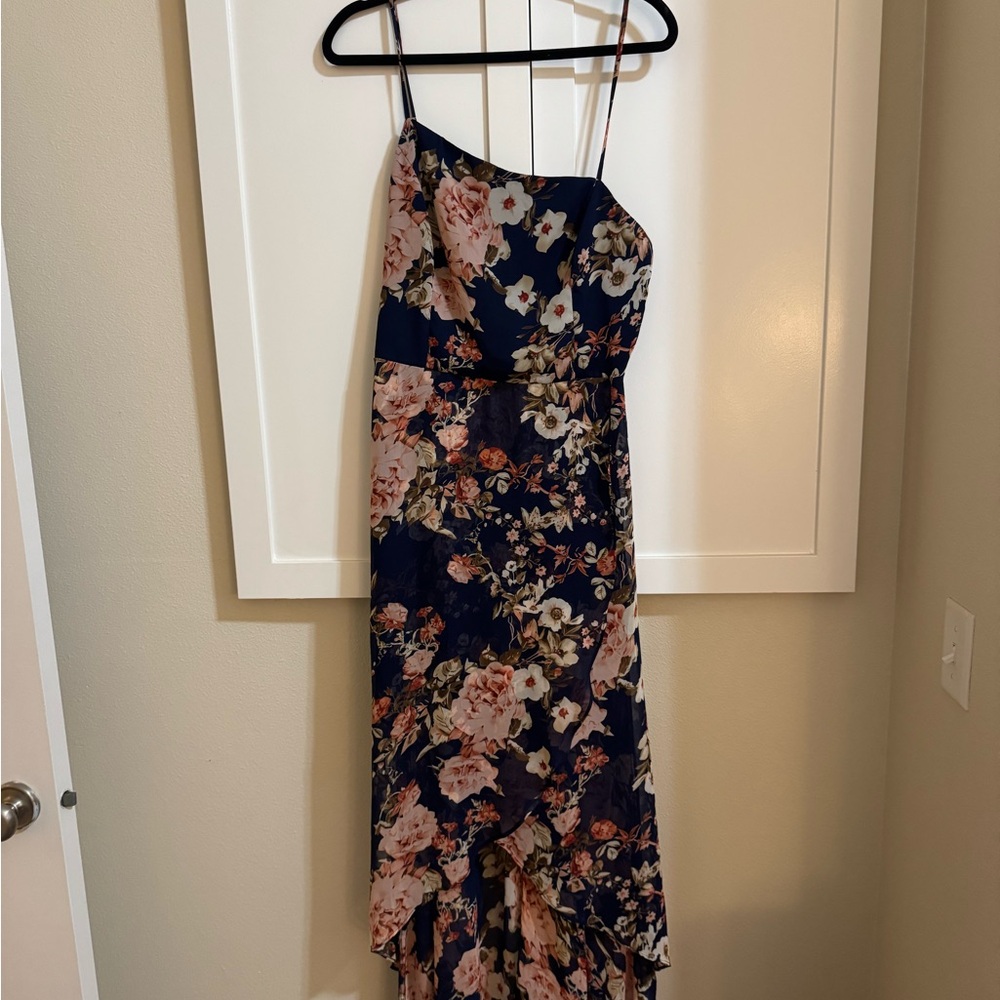 Floral Navy and Pink Dress